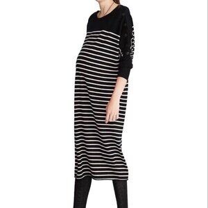 HATCH Maternity Stripe Wool Sweater Dress